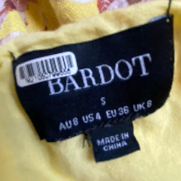 Bardot Labella Women’s Floral Halter Yellow Midi Linen Spring Summer Dress SZ S - Picture 13 of 14